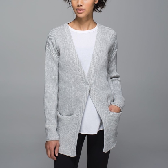 lululemon athletica Sweaters - Lululemon We Like to Cardi Gray Sweater Sz 8